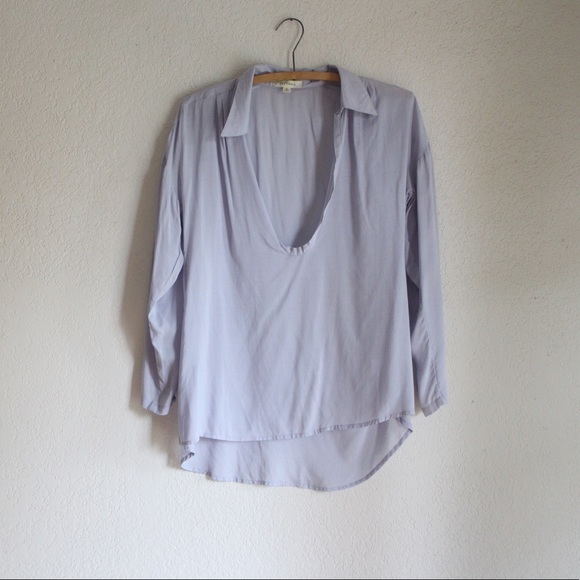 Plunge V neck long sleeve top - Picture 8 of 8